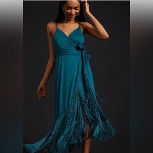 NWT Anthropologie Hutch Teal Fringed-Hem
True Wrap Dress